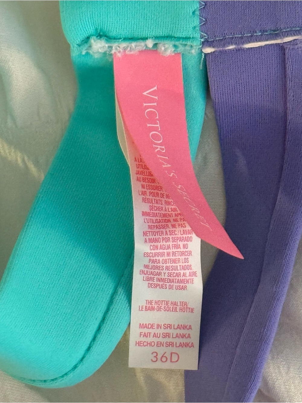 Victoria’s Secret Swim Suit, Padded, Push-Up, Rouched Bottom, 36D, Large - Picture 3 of 6